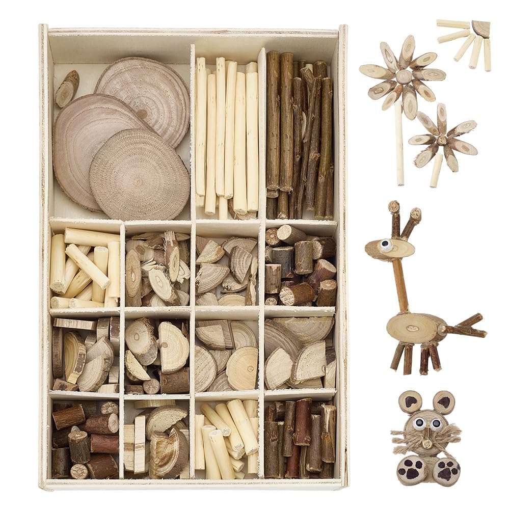 PH PandaHall Handmade DIY Wood Craft Kits, Wooden Unfinished Craft