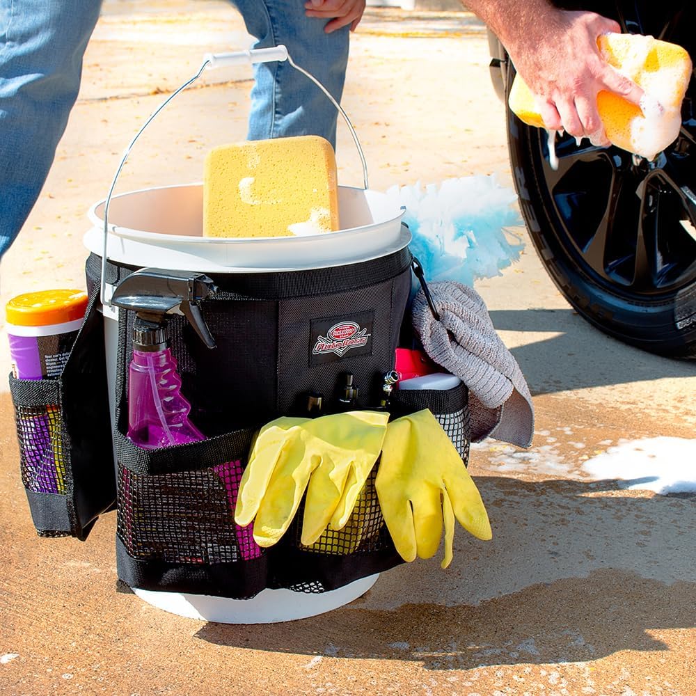 Bucket Boss 5 Gallon Bucket Car Wash Organizer with Seat Small Parts Storage for Bucket