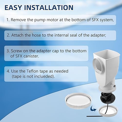 Miniatura 6 de Kit de conversión de repuesto para bombas de desnatador Summer Waves SFX1000 SFX1500 SFX600 SFX1500S, equipo de conversión compatible con bomba de