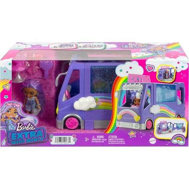 Foto 6 de 6 de Barbie Extra Mini Minis Tour Bus Autobús de Juguete con muñeca pequeña y Accesorios