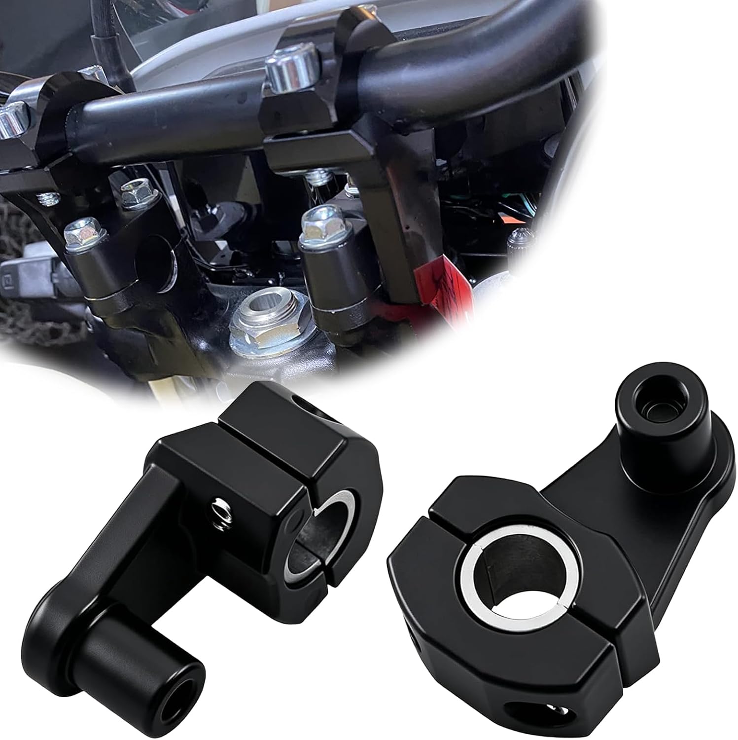 2 Inch Height Rise for Pivoting Handlebar Risers — for 7/8'' & 1-1/8'' Handlebars – Fits 7/8'' Stem Clamp