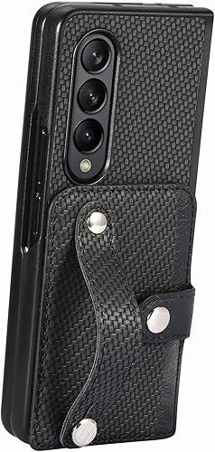 Miniatura 7 de Asuwish Funda de teléfono para Samsung Galaxy Z Fold 2 5G 2020 y accesorios para celular con correa para la muñeca, soporte para tarjeta de crédito,