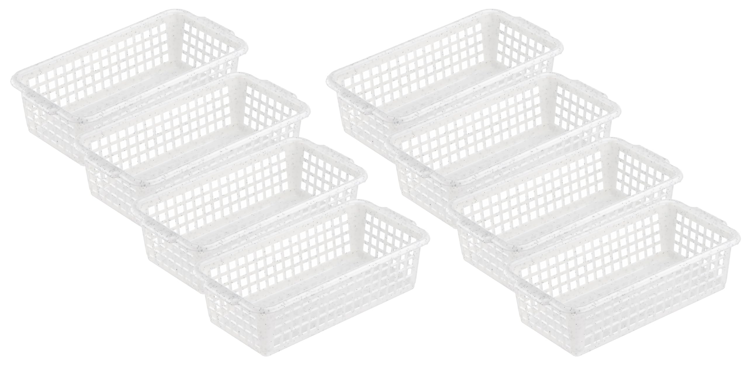 MiraHome Kosz do przechowywania 20 x 10 x 5,5 cm, 0,7 l, zestaw 8 szt. – uniwersalny kosz z wytrzymałego tworzywa sztucznego (nie zawiera BPA) – pudełko do przechowywania do kuchni i łazienki