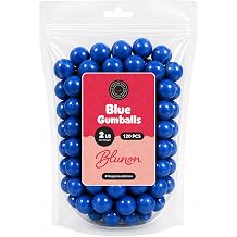 Blue Gumballs for Gumball Machine Refills - 1 Inch Bubble Gum Balls Bulk for Candy Dispenser - Blue Raspberry Flavored Gumballs Large for Kids - Approx. 120 Gumballs per 2 LB Bag