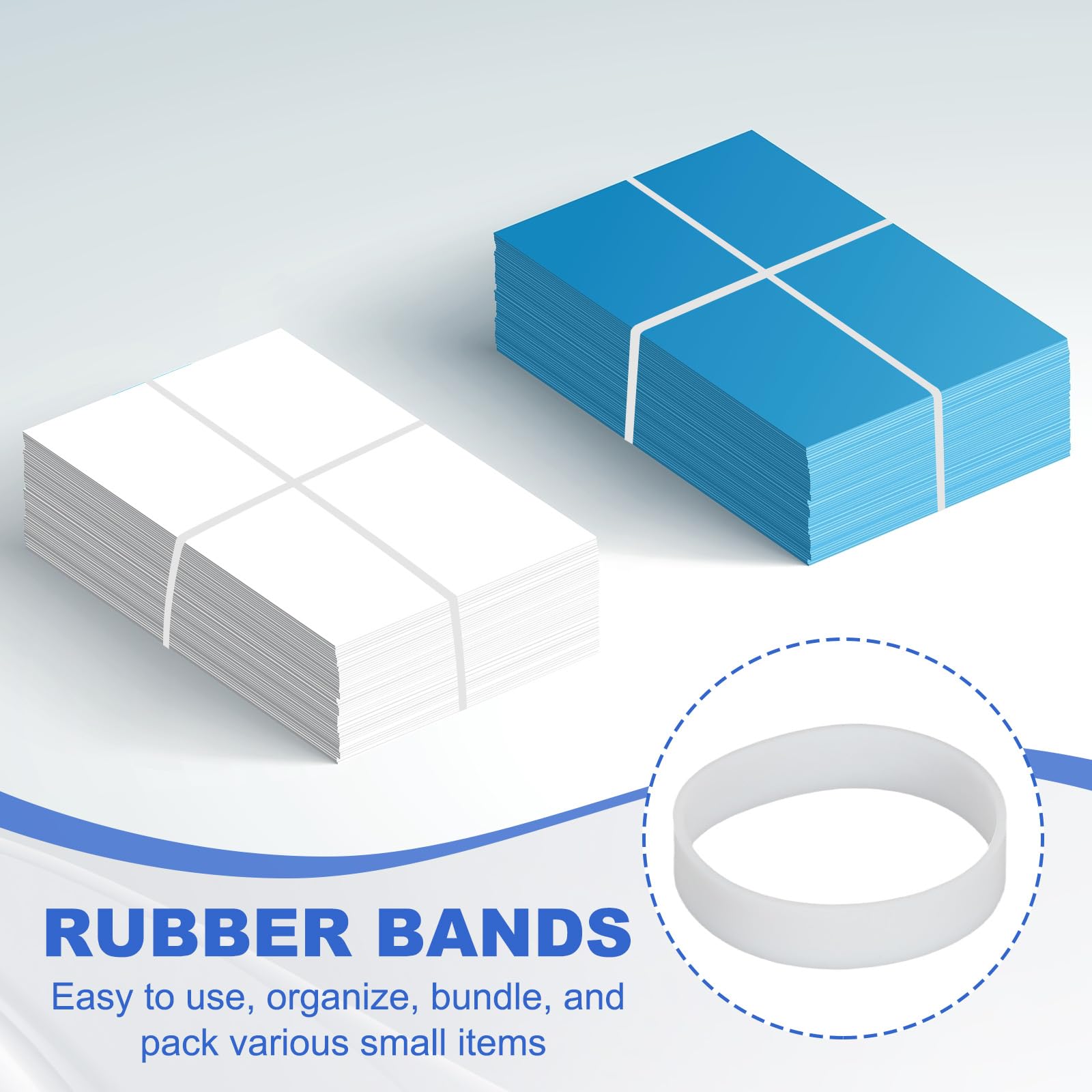 PATIKIL Silicone Rubber Bands Cable Ties 1.3", 80 Pcs Flat Rubber Elastic Band for Office Supplies Home Cord Wrapping White - Image 4