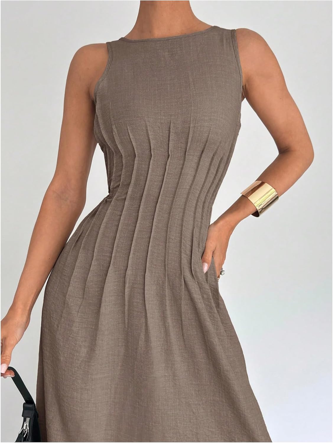 Floerns Women's Summer Sleeveless Tank Dress Casual Modest Crewneck A Line Long Dresses - Image 2