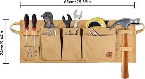 Miniatura 2 de MAKALU Delantal de carpintería Delantal de camping Delantal de herramienta con correas de hombro Delantal de lona