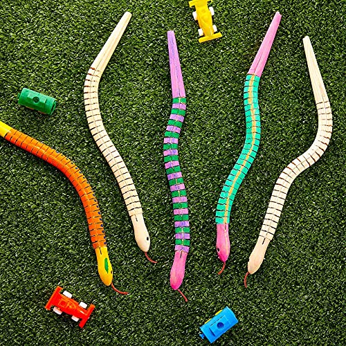 Gejoy 15 Pieces 12 Inch Wooden Snakes Unfinished Wiggly Jointed Flexible Wood Snakes to Paint Blank Canvas Animal Model for Arts and Crafts Halloween Birthday Party Supplies - Thumbnail 7
