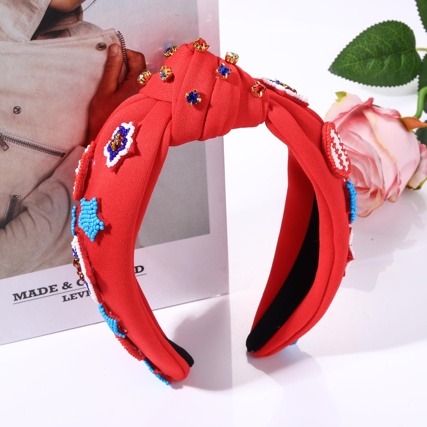 Amazon.com : GLBCC 4th of July Knot Headband for Women Red  display picture 3
