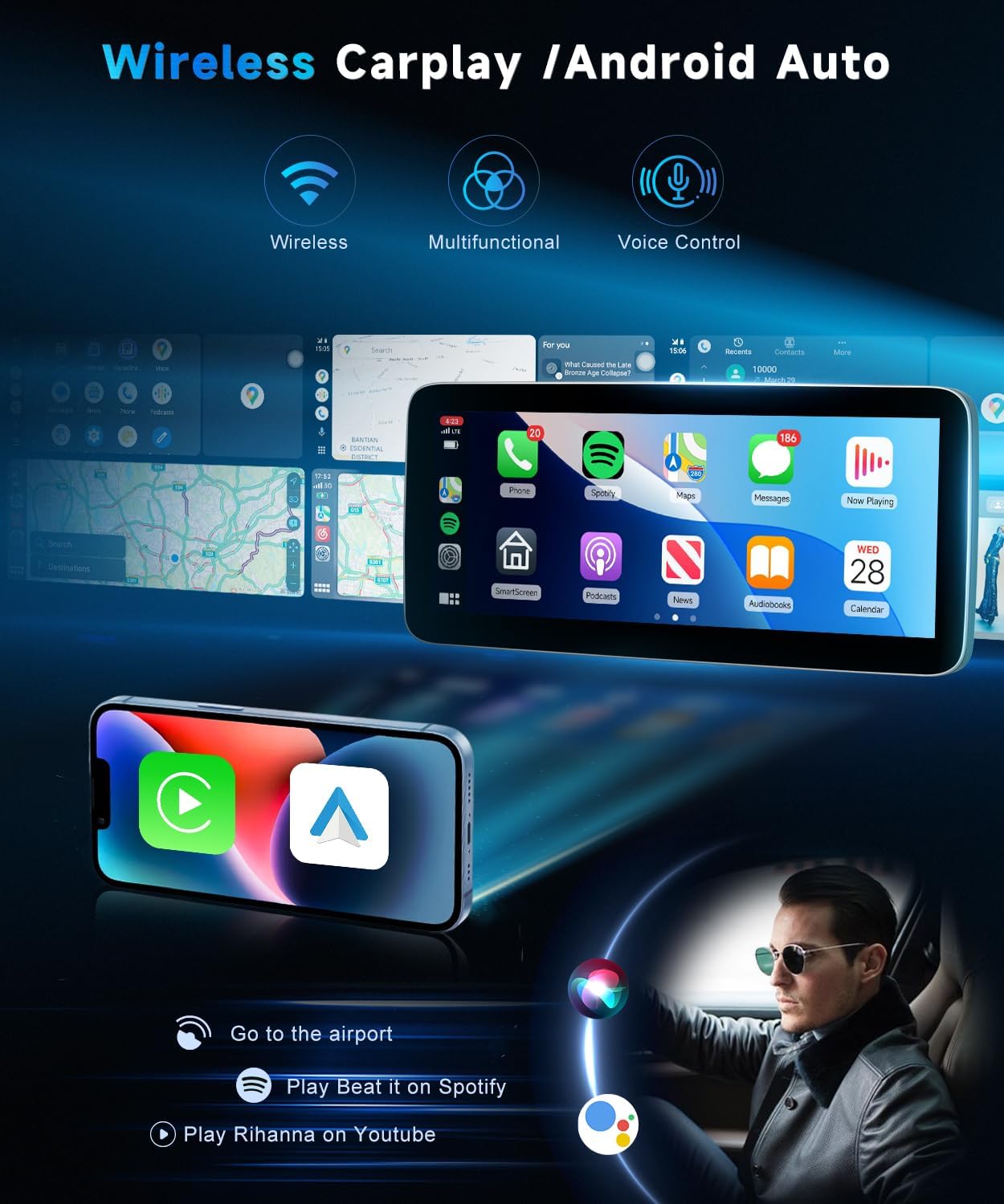 Wireless CarPlay and Android Auto functionality