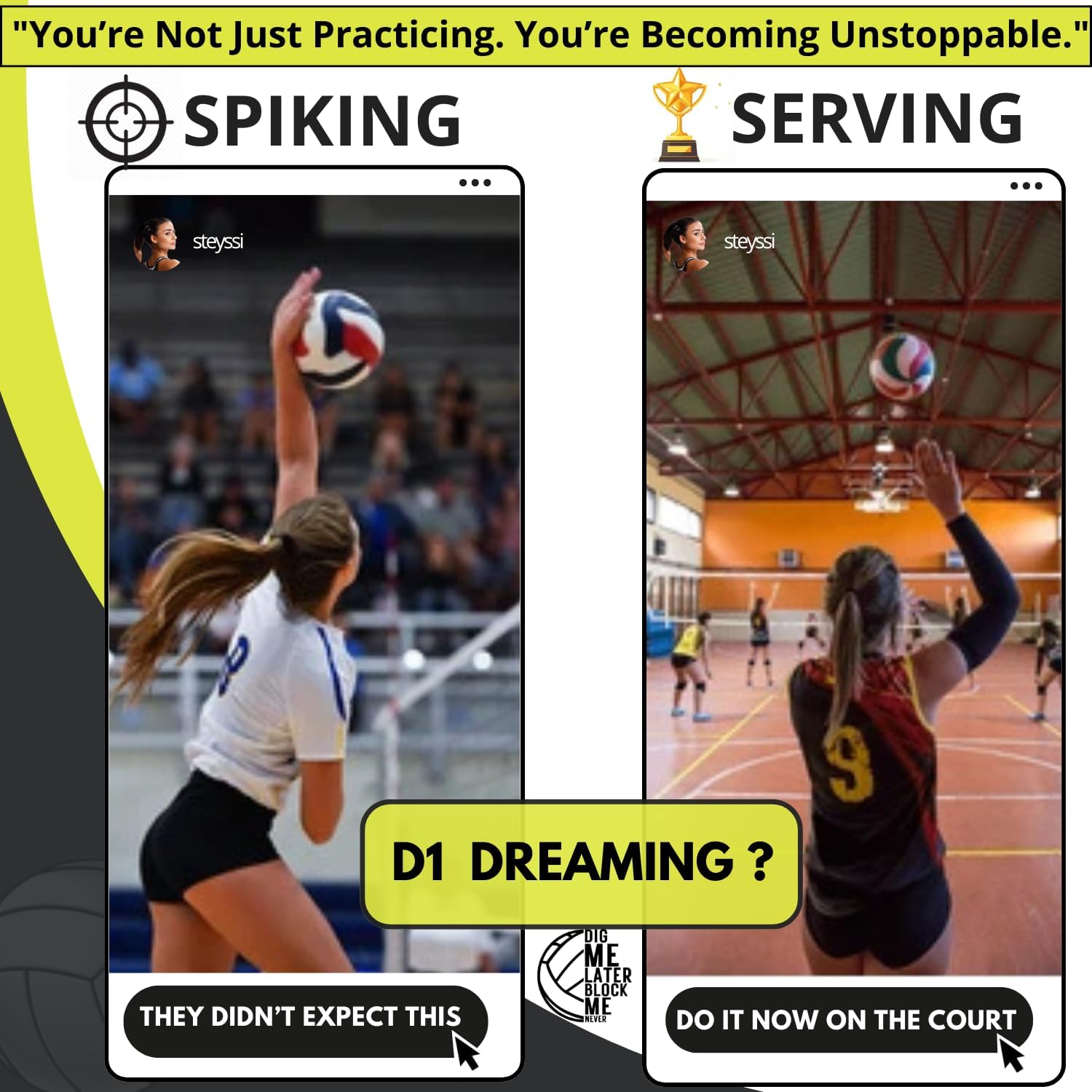 Volleyball Spike Trainer for Home Training Equipment | Volleyball Hitting Trainer Machine | Volleyball Holder for Hitting & Serve Trainer Practice Solo Skills Precision & Power. Gifts for teen girls