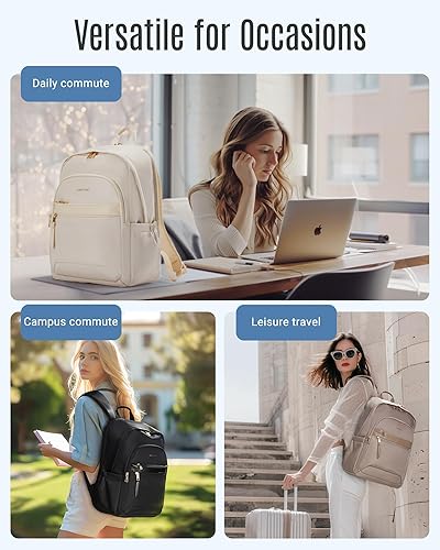 Miniatura 7 de LIGHT FLIGHT Mochila de viaje para mujer, elegante mochila para laptop de 15.6 pulgadas, bolsa de computadora para el trabajo universitario diario
