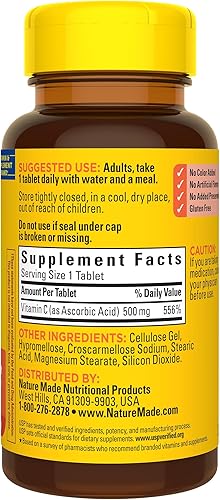 Miniatura 8 de Nature Made Vitamina C 500 mg, suplemento dietético para apoyo inmunológico, 100 tabletas, suministro para 100 días