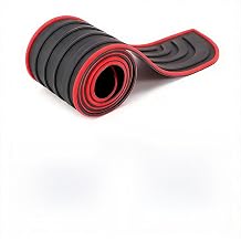 Car Rear Bumper Protector, Anti-Scratch Rubber Bumper Guard, Universal Soft PVC Trunk Bumper Strip for Most Cars SUVs Anti-Collision Paint Protection Black and Red, 2.76IN x 35.43IN