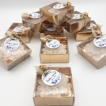 Guest gifts for wedding, Original Lotus, 20 pieces scented candles, guest gifts for christening, years for boys, communion, confirmation, anniversary, birthday cards white, set of 20