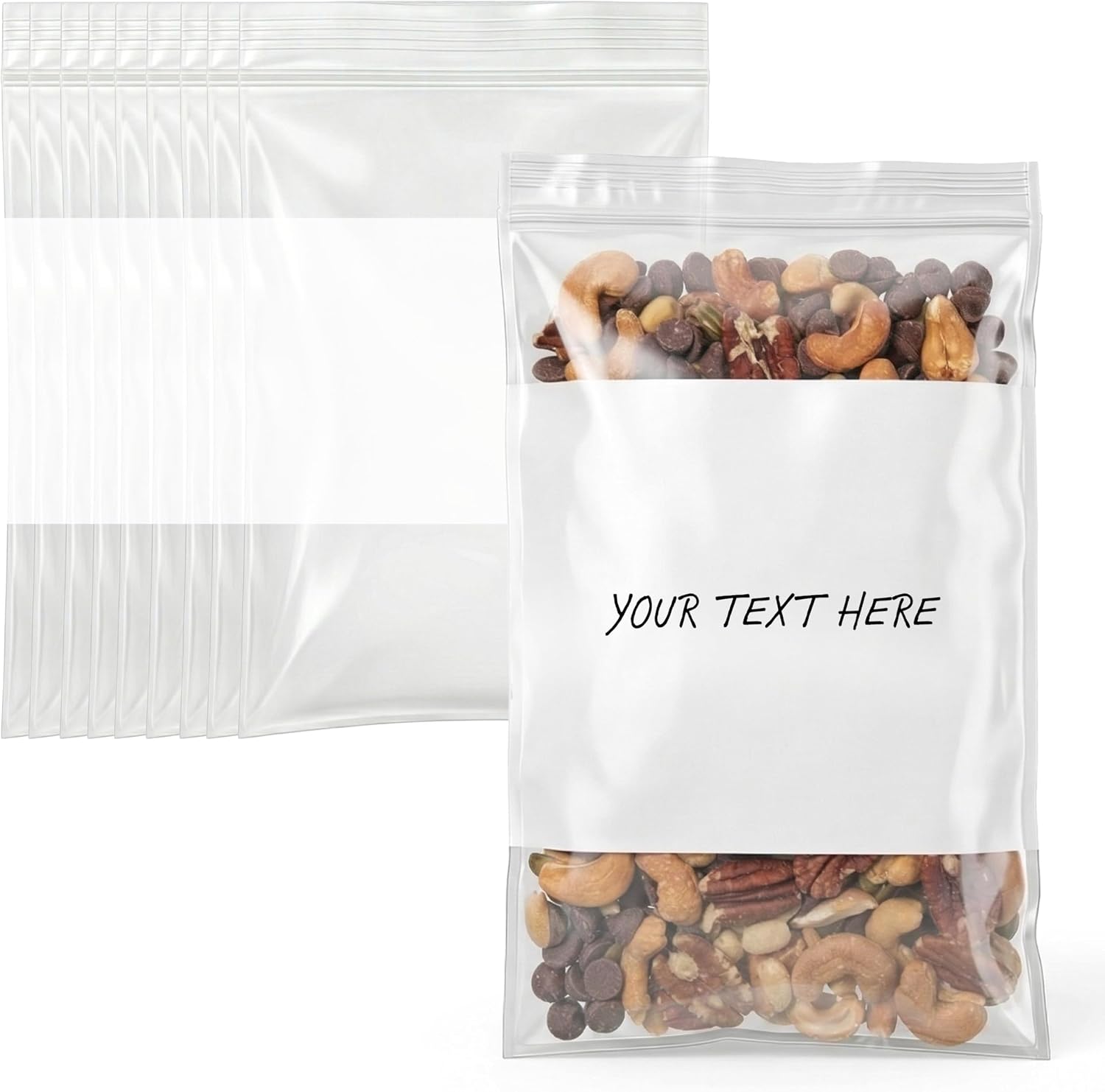 Spartan Industrial - 6" X 6" Heavy-Duty Square Zip Bags (100 Count) - 4 Mil Small Storage Bags With Writable White Block for Jewelry, Storage, Organization