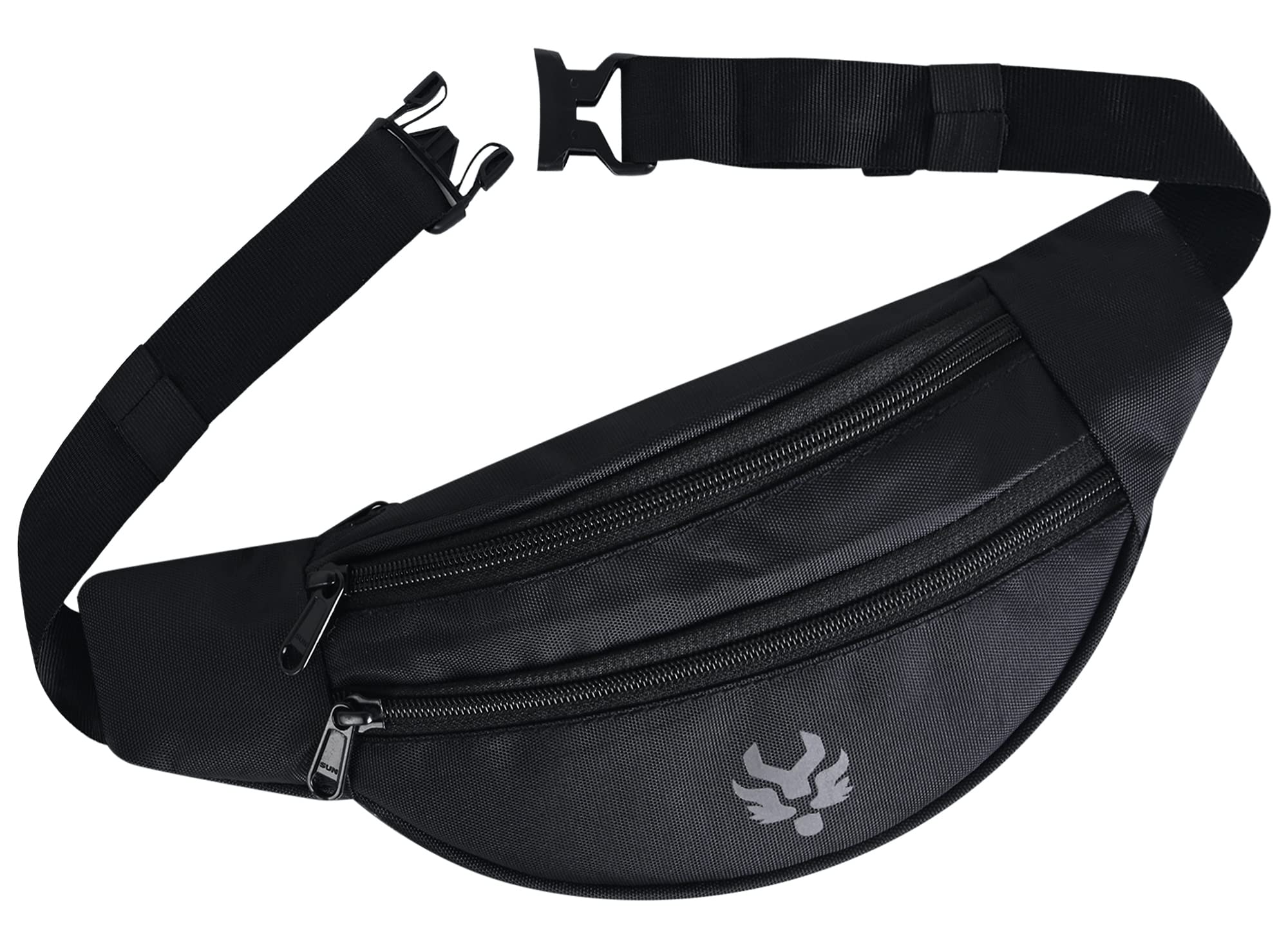 Classic Black Fanny Pack Waist Bag for Men Women | Sports Travel Hiking Trekking Mobile Document Pouch.-image-10