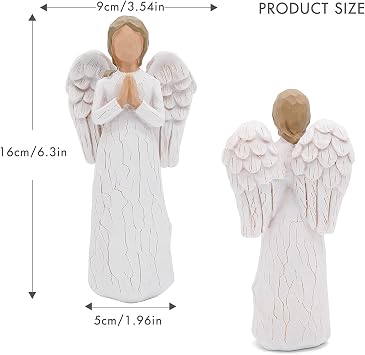 Angel Figurines and Statues - Sculpted Hand-Painted Guardian Angels for Women, Friendship, Healing, Remembrance, Sympathy - Prayer Figures, Home Decor Gifts