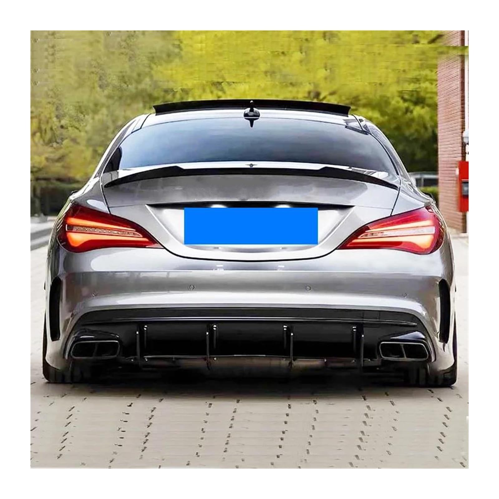Für M&ercedes B&ENZ CLA45 W117 C117 CLA 200 250 260 Limousine 2013–2018 Heckspoiler Auto Heckstoßstange Spoiler Diffusor(Carbon Fiber Look)
