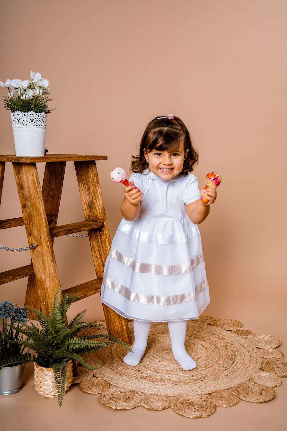 Chicco - Vestido de bautizo para niña, color dorado marfil 68 cm