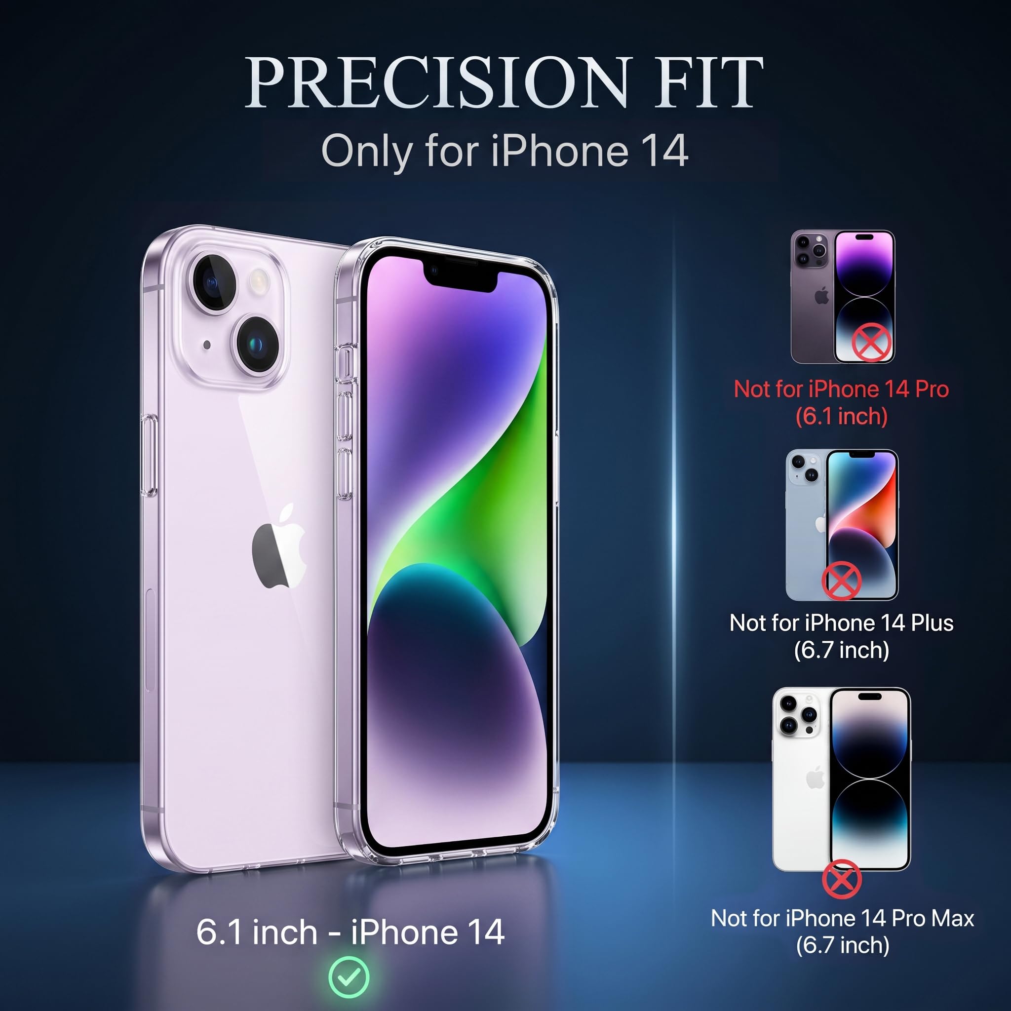 Oprimio kryształowo czysta osłona na iPhone 14 [osłona z silikonu] [100% przezroczysta] [niemiecki materiał] [ultra cienka] przezroczysta osłona na telefon komórkowy Apple iPhone 14