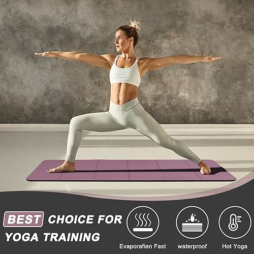 Miniatura 6 de iodoo - Tapete de yoga plegable de 72 pulgadas de largo x 32 pulgadas de ancho x 0.32 pulgadas, extra grueso y ancho con bolsa de lona, tapete de