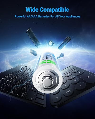 Miniatura 13 de EBL Paquete de 24 pilas AAA alcalinas triple A de 1.5 V, potencia alcalina de larga duración para todos tus dispositivos, 10 años de vida útil