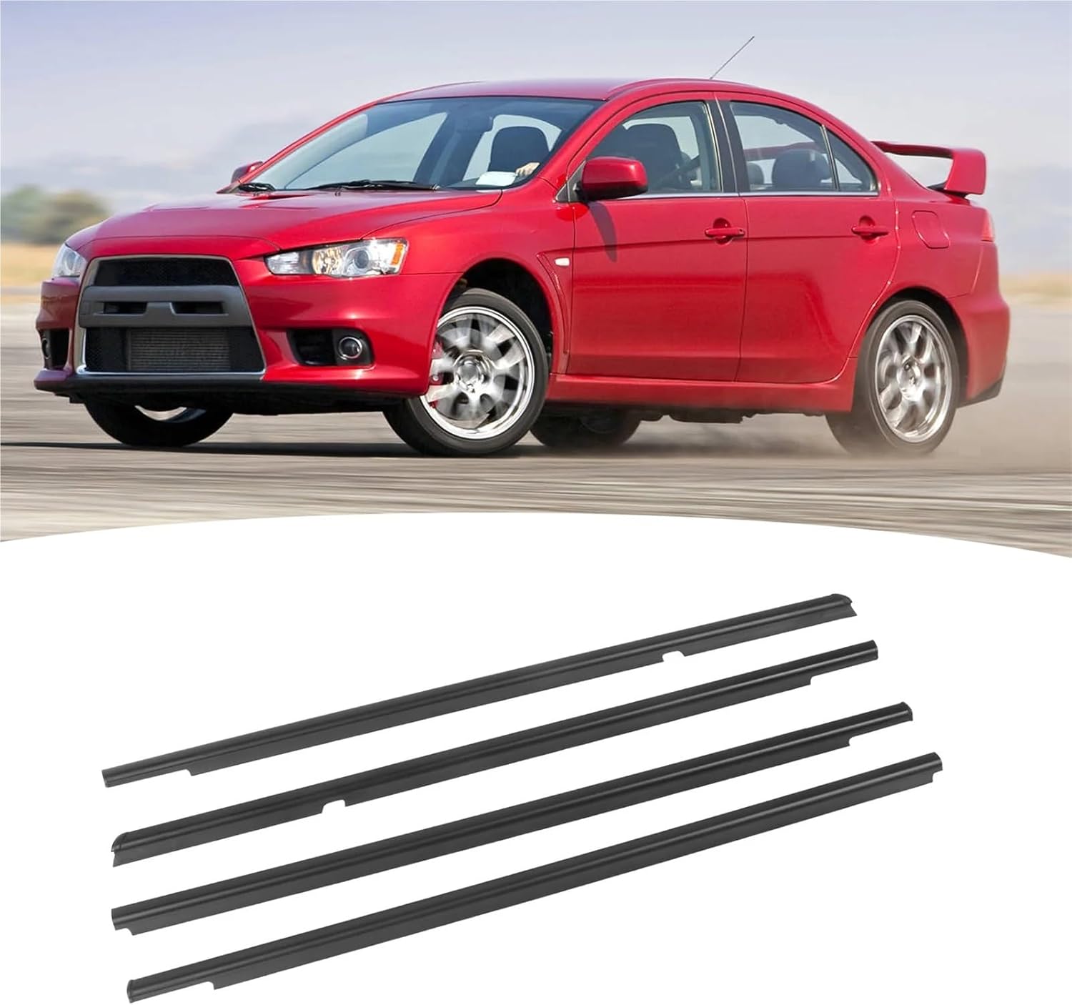 4Pcs Car Window Weatherstrip Auto Door Moulding Trim Belt Outer Window Sealing Belt Seal Strip for 2008-2017