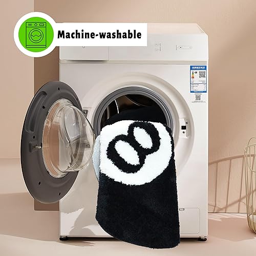 Miniatura 6 de Alfombra de 8 bolas, alfombra redonda grande de 40 pulgadas para decoración de 8 bolas, alfombra lavable de 8 bolas, alfombra de ocho bolas Stussy