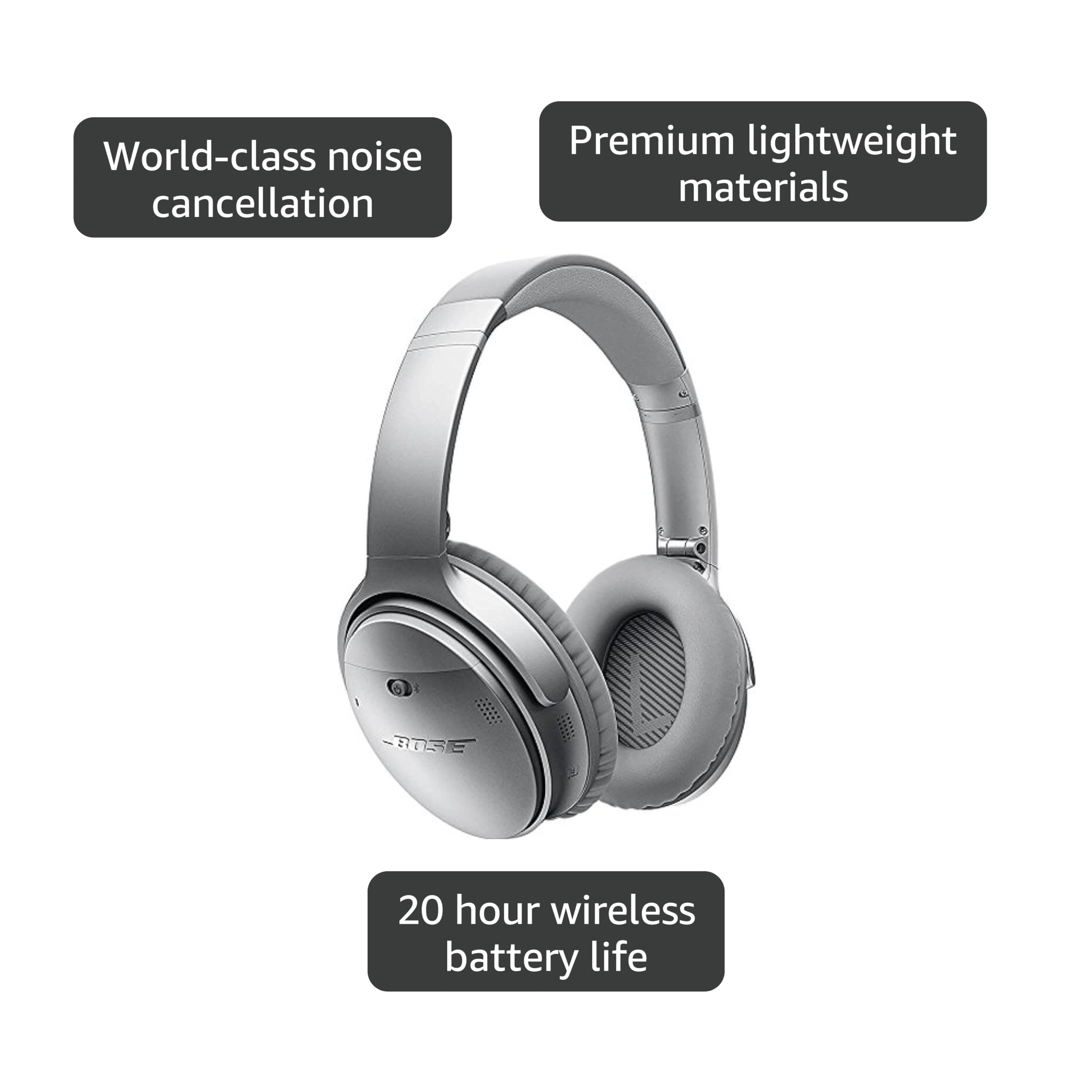 Bose QuietComfort 35 wireless headphones silver Höhe: 19.10
