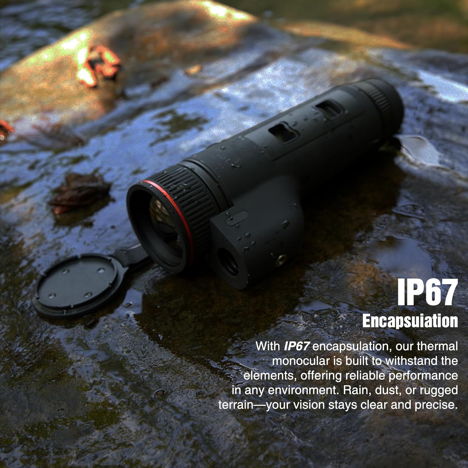 K25-384 LRF Thermal Imaging Monocular for Hunting – 25mm Focal Lens, 384×288 (50Hz) 12μm Night Vision Infrared Scope, 1920×1080 Full-HD AMOLED Display, 12-Hour Battery Life for Outdoor Use