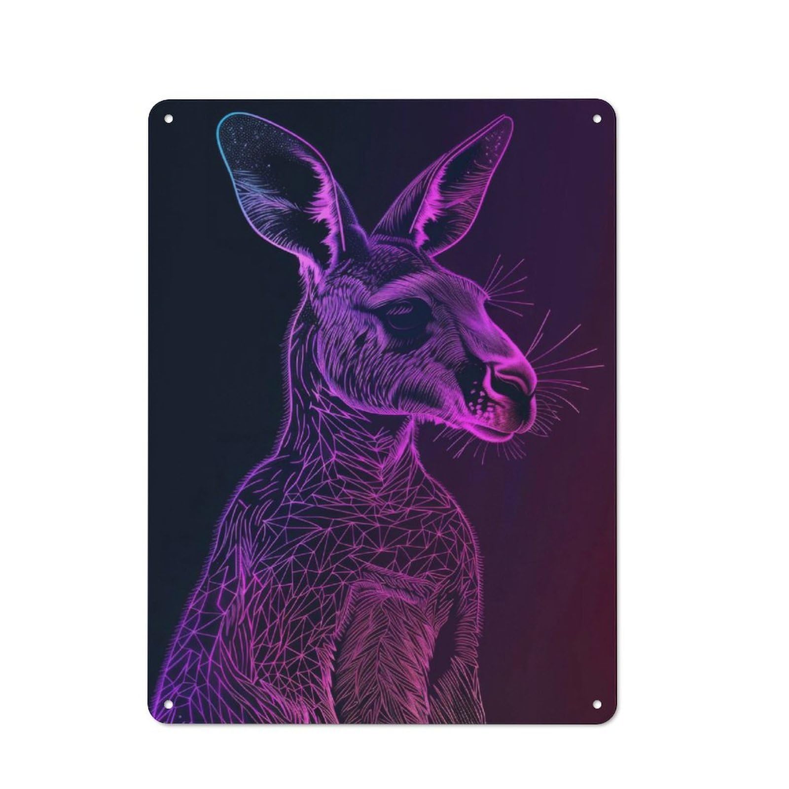 Junmoney Kangaroo Animal Neon Rustic Tin Sign 40X30cm Featuring For Garage Or Workshop, For Updating Garage And Workshop After Moving