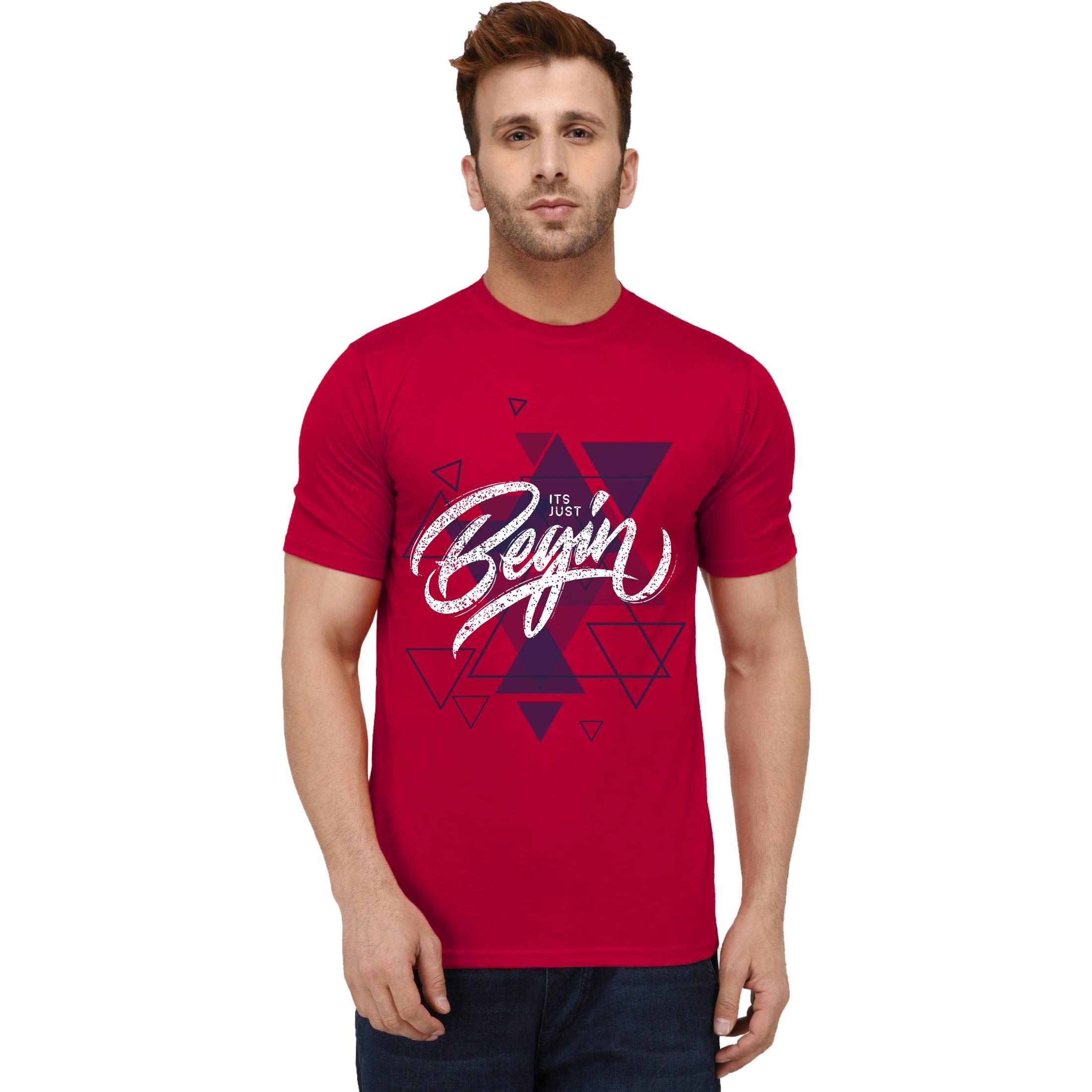 Mokito Men's Half Sleeve 100% Pure Cotton Casual Round Neck Printed Regular Fit Non-Shrinkable Multi-Colored T-Shirts