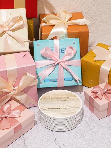 Miniatura 7 de LIFVER Posavasos para mesa de café, posavasos absorbentes para bebidas, regalo de inauguración de la casa, decoración del hogar, juego de 6,