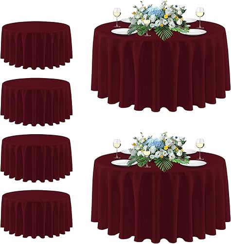 Miniatura 35 de sancua - Manteles blancos rectangulares, paquete de 8 manteles para mesas de 6 pies - Fundas de mesa lavables de poliéster para bodas, fiestas de