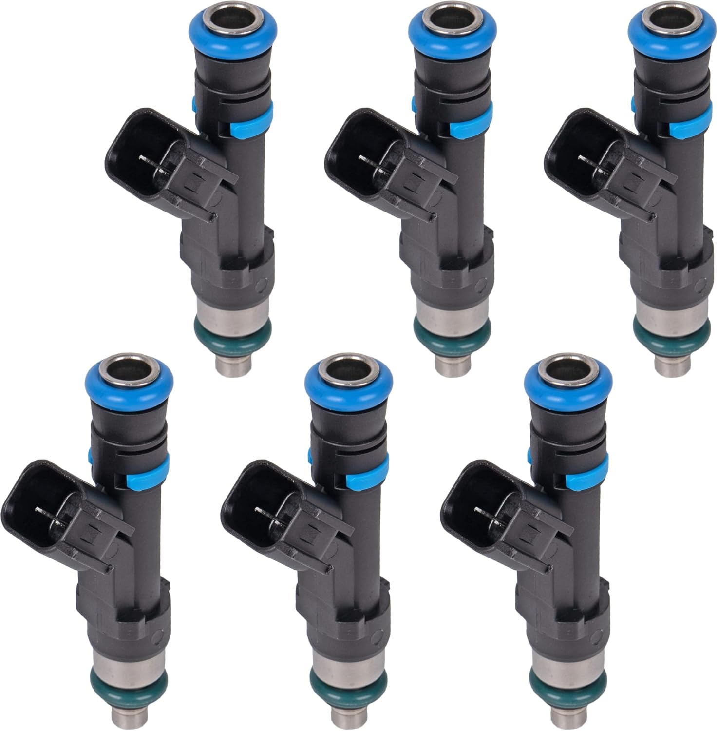 0280158020 Fuel Injectors Compatible with Dodge Dakota Durango Nitro Jeep Grand Cherokee Liberty Commander Mitsubishi Raider Ram 1500 3.7L V6 Replace# FJ474 Set of 6