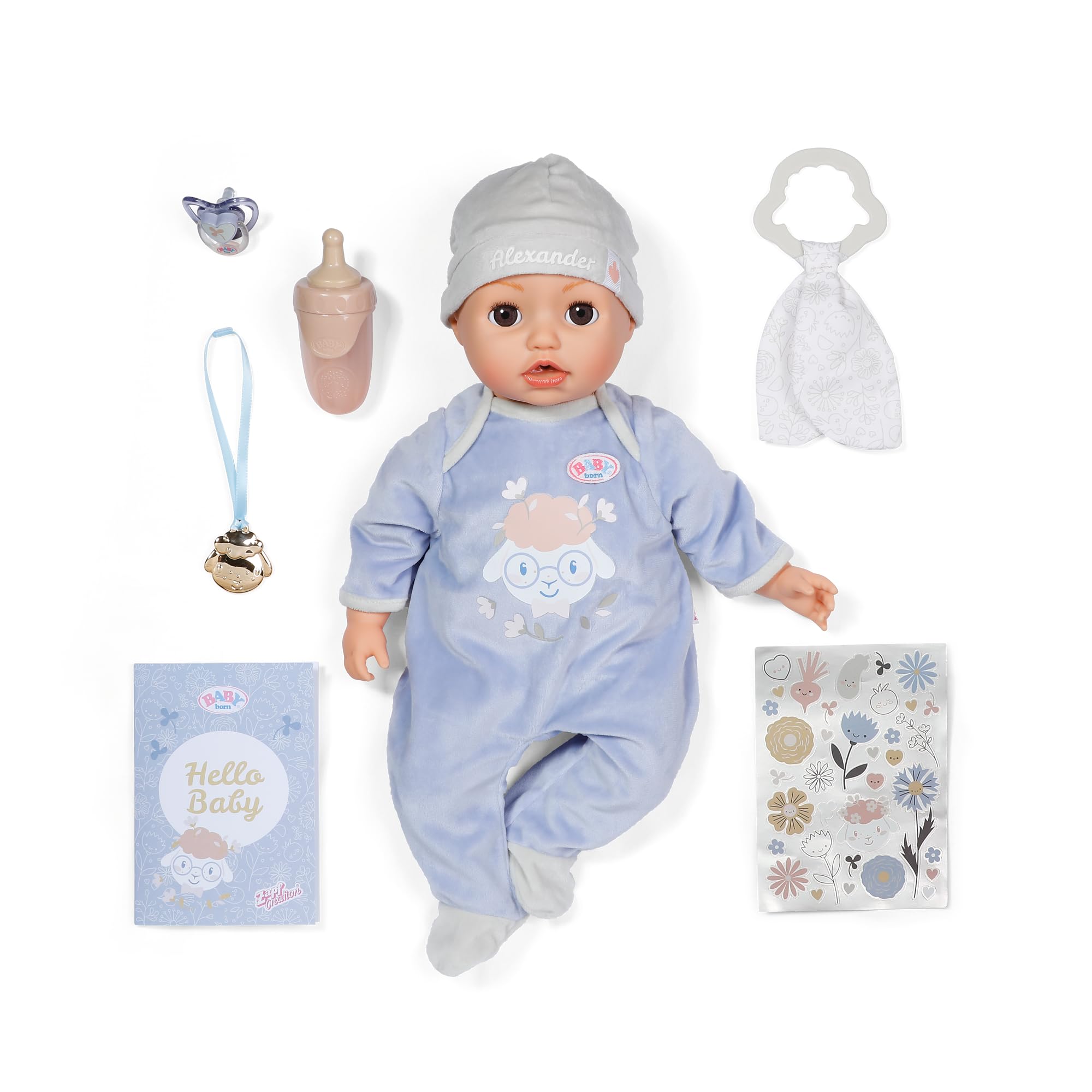 Baby Born Alexander - Muñeca de 43 cm, Suave, 43 cm, con 7 Funciones electrónicas y Sonido para niños a Partir de 3 años, Incluye Accesorios