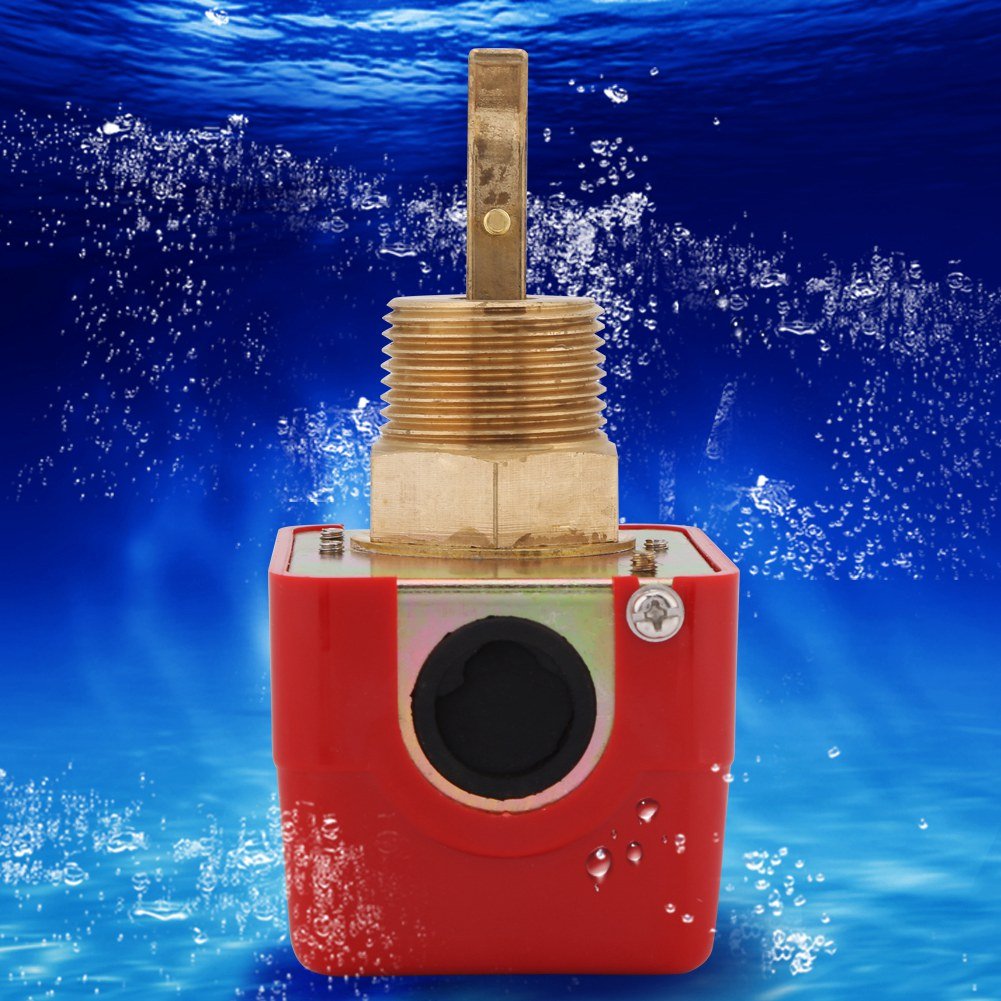TOPINCN Flussostato Acqua Ottone 10 Bar Comando Paletta Costruzione Ottone Limitatore Flusso Acqua Controller NPT Connessione Filo Rosso AC250V