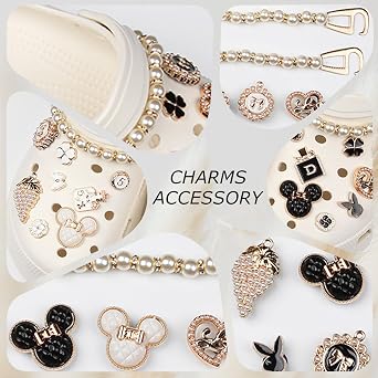 18PCS Croc Charms for Adults Girls Shoe Charms for Clog Shoes, Crystal Rhinestone Chain Shoe Accessories Shining DIY Shoe Decoration Charms for Women Girls Birthday Christmas Party Gifts