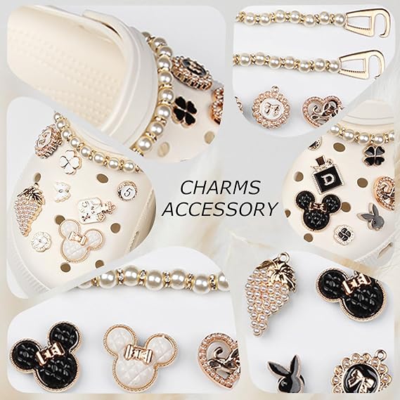18PCS Croc Charms for Adults Girls Shoe Charms for Clog Shoes, Crystal Rhinestone Chain Shoe Accessories Shining DIY Shoe Decoration Charms for Women Girls Birthday Christmas Party Gifts
