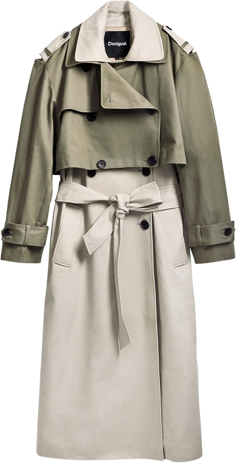 Desigual Women's Detachable Two-Tone Trench Coat