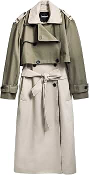 Amazon.com: Desigual Women's Detachable Two-Tone Trench Coat