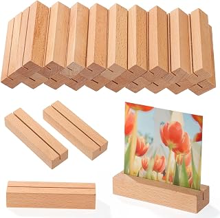XREE 40 soportes para tarjetas de madera, estables, para fotos, postales, menús, para tarjetas, bodas, cumpleaños, fiestas