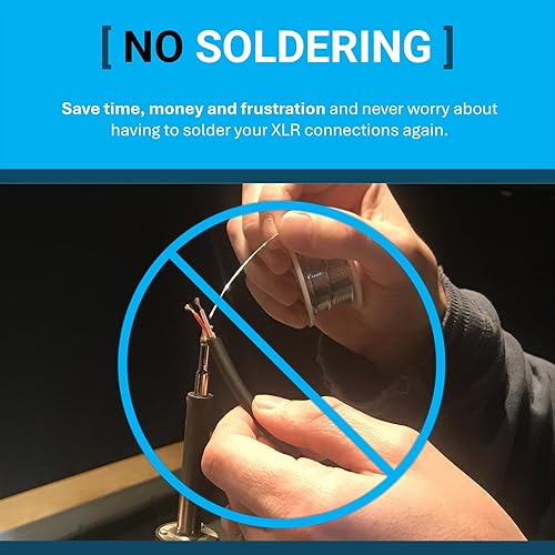 Miniatura 5 de Cable de paso XLR premium, sin soldadura, para caja de escenario, panel de conexiones, caja de piso, sin soldadura para instalaciones de audio