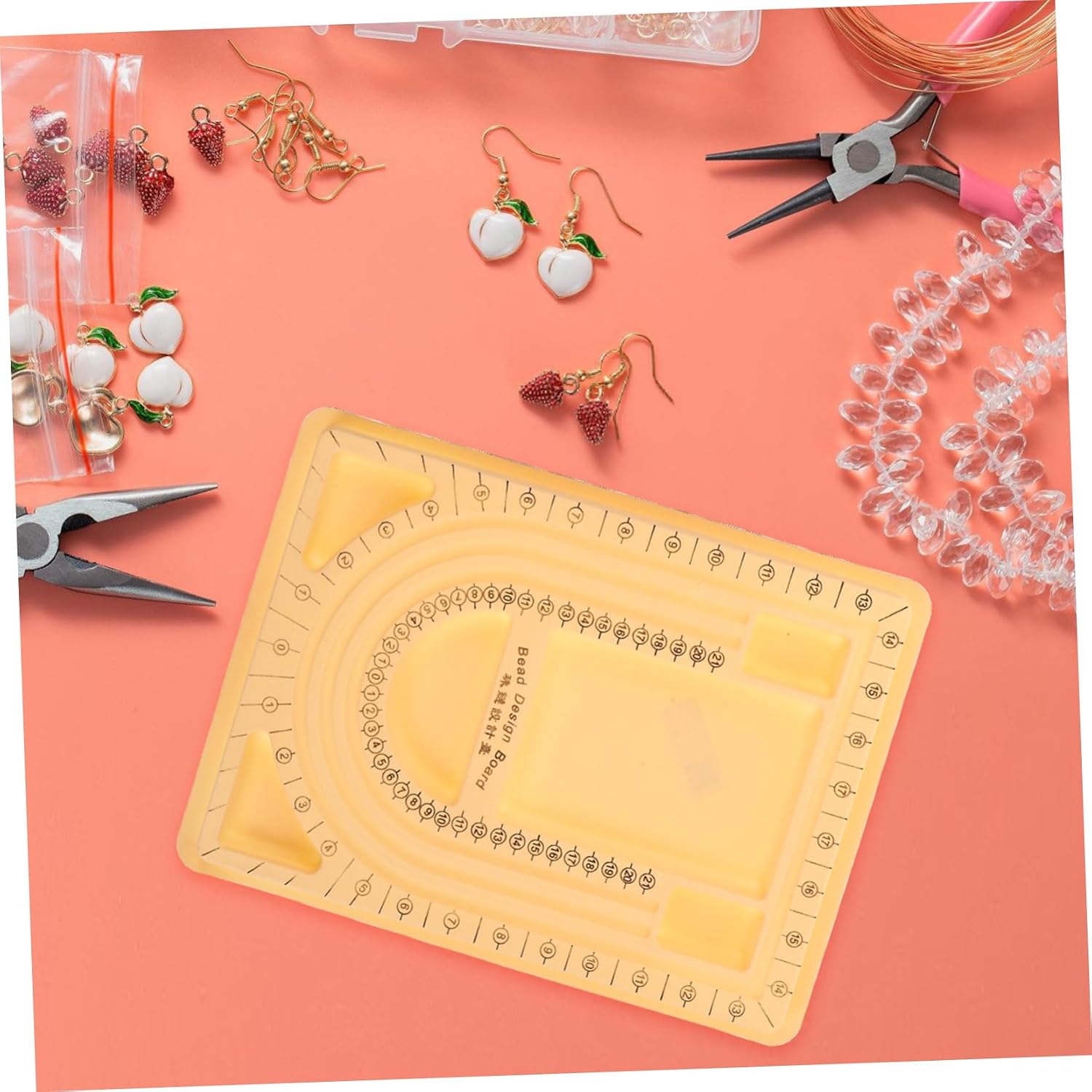 2pcs Bead Board Tray for Jewelry Making DIY Bracelet and Necklace Design with Measurement Scale for DIY Enthusiasts and Beading Lovers