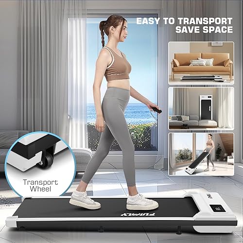 Miniatura 7 de FUNMILY Walking Pad Treadmill with Incline, Portable Under Desk Treadmills for Home 300 lbs Weight Capacity, 2.5HP Quiet Electric Jogging Running