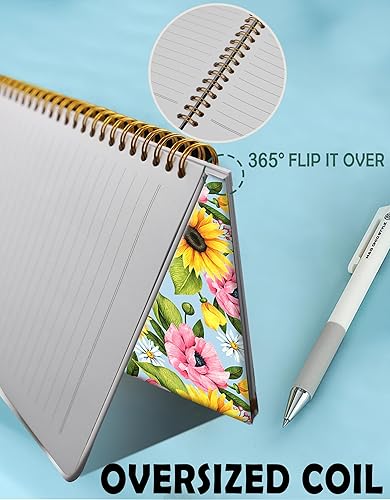 Miniatura 5 de Cuaderno de espiral para mujer, cuadernos universitarios A5 de 6 x 8.4 pulgadas, 120 páginas rayadas con papel grueso de alta calidad, perfecto para