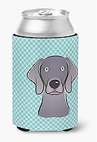 Vista 485 de Caroline's Treasures BB1293LITERK Tablero de ajedrez verde lima Weimaraner Botella de vino Hugger Funda Enfriadora Abrazador Lavable a Máquina