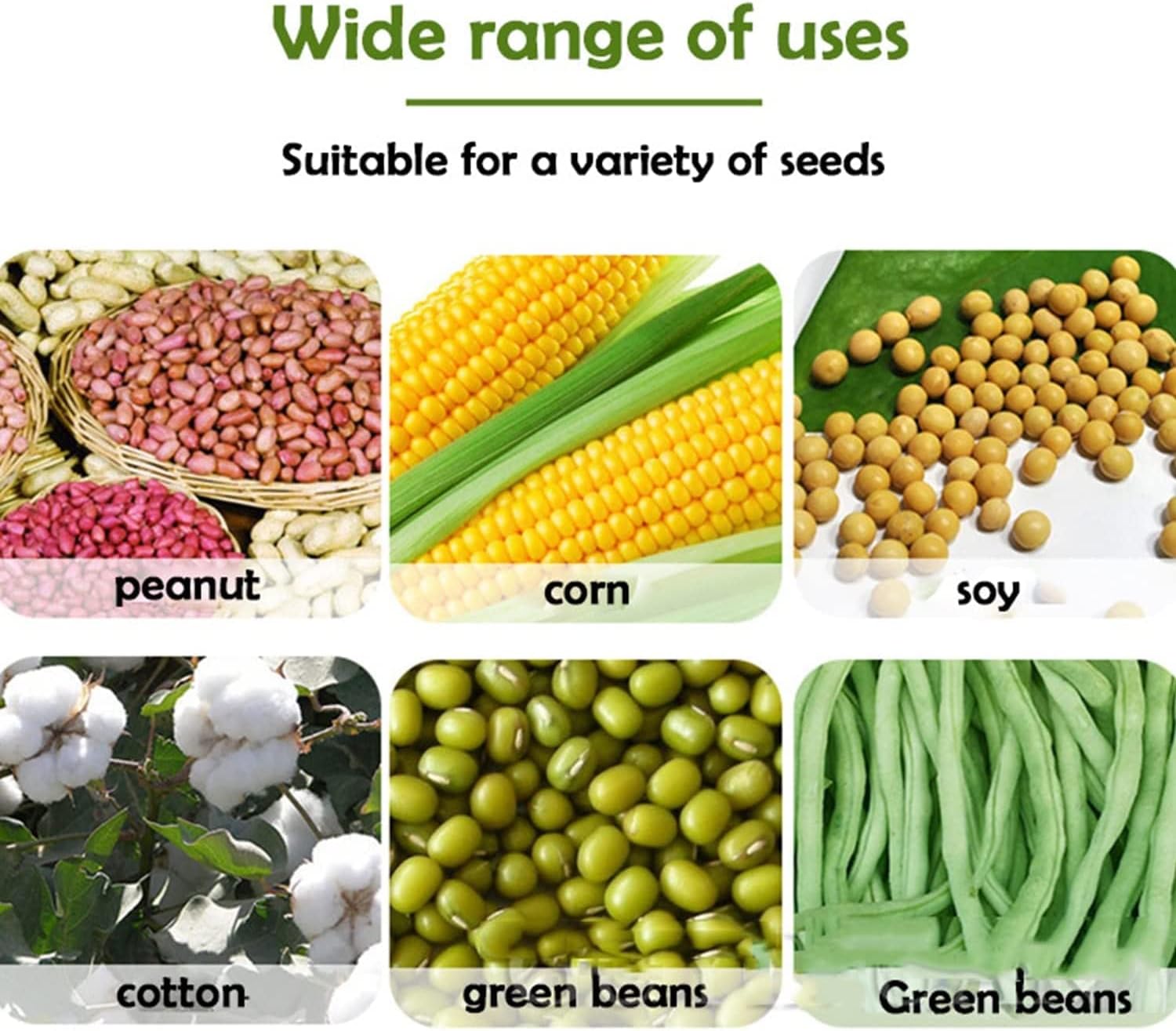 5/6/7 Hole Garden Seeder, Portable Hand-Push Roller Seeder, Multi-Function Lawn Fertilizer Spreader, for Corn Cotton Soybean Peanut,5 Mouths