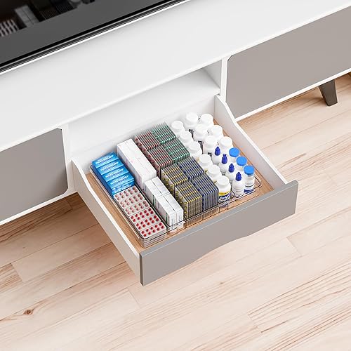 Vista 7 de Yieach Bandeja organizadora de cajones de escritorio expandible, organizador de cajones de basura de 1.8 pulgadas de alto para cocina, organizadores